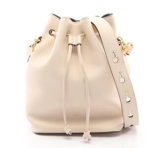 Fendi Montresor Shoulder Bag Leather Beige